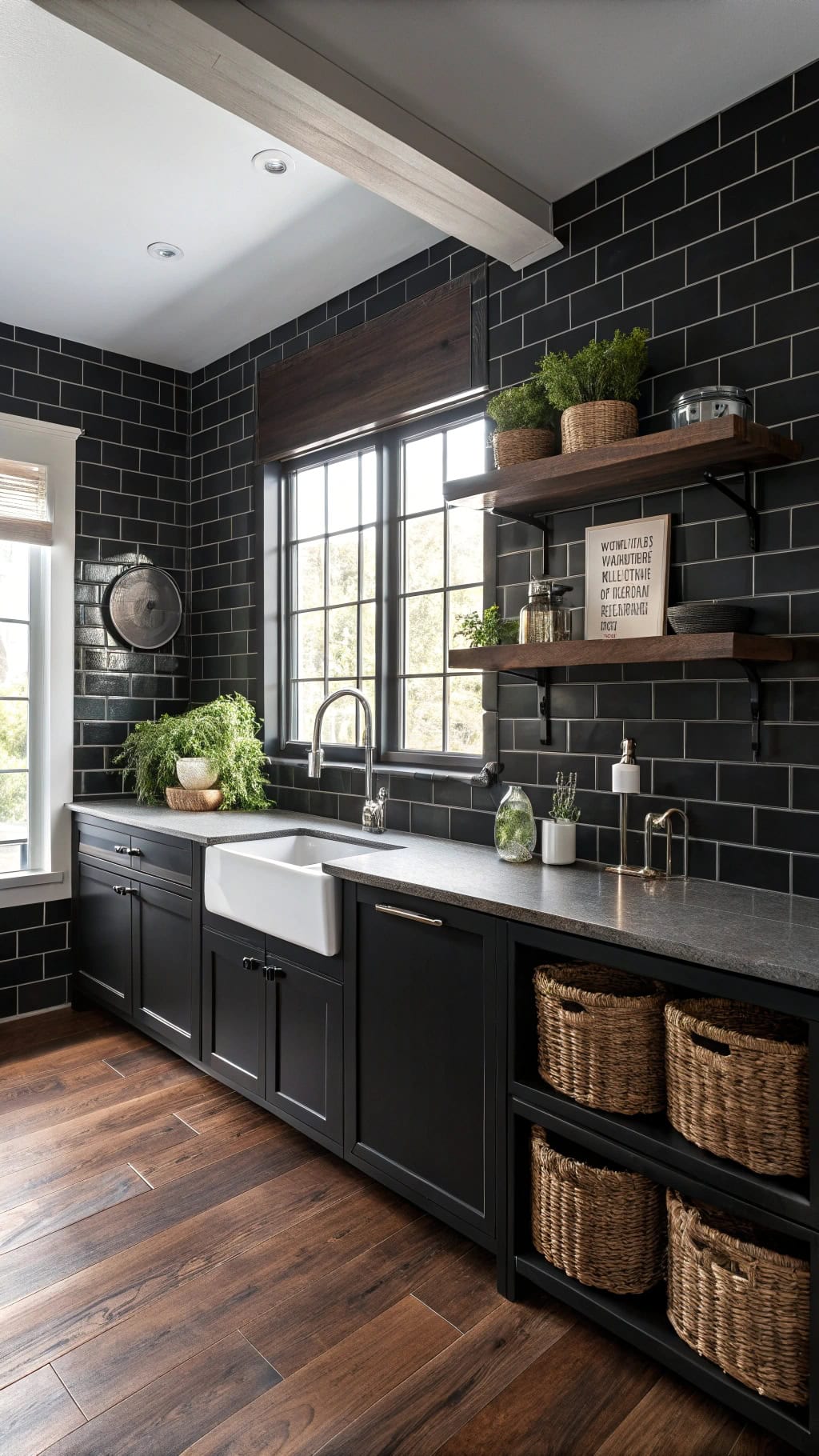 matte black tile elegance