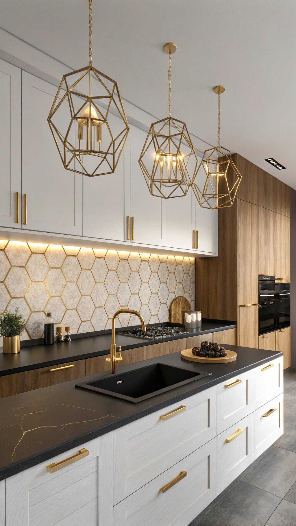 matte gold geometric elegance