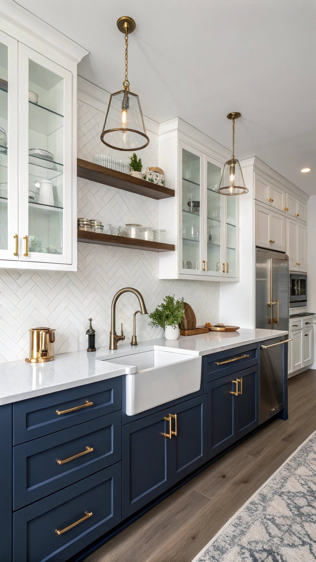matte navy kitchen elegance