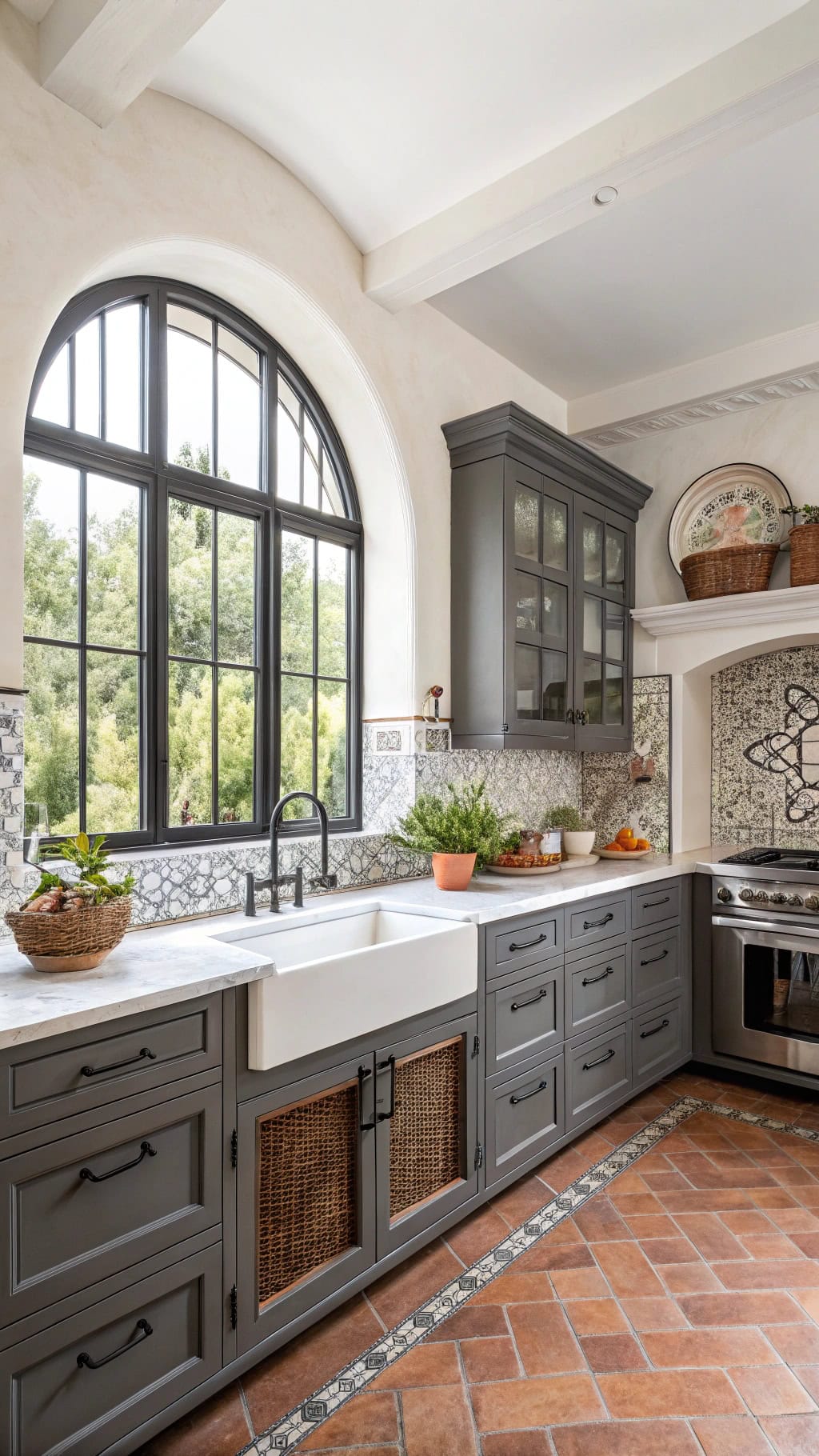 mediterranean arched cabinet doors