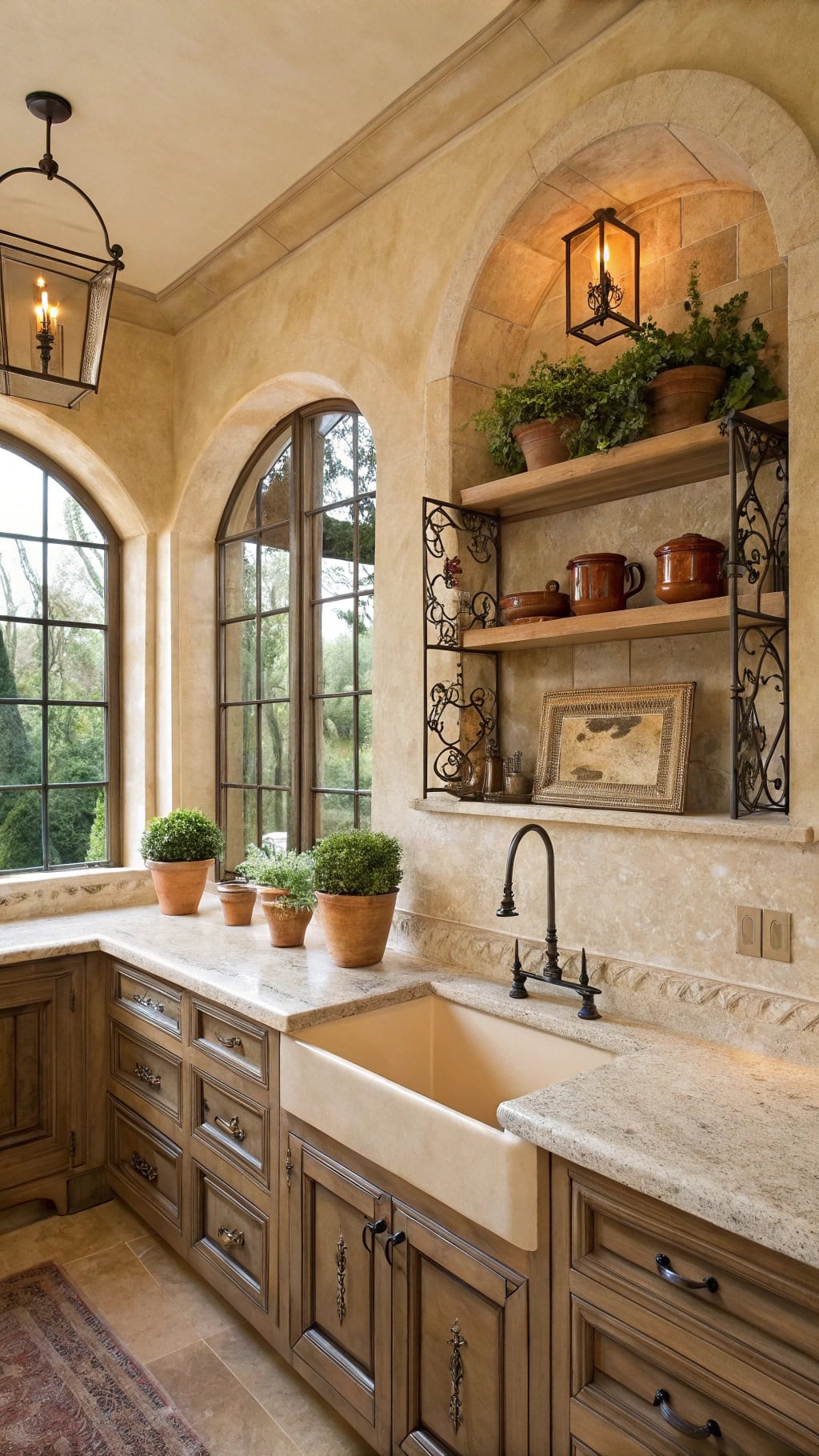mediterranean beige kitchen design