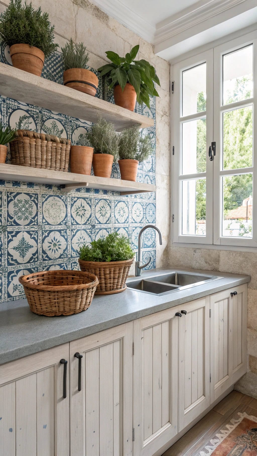 mediterranean blue kitchen decor