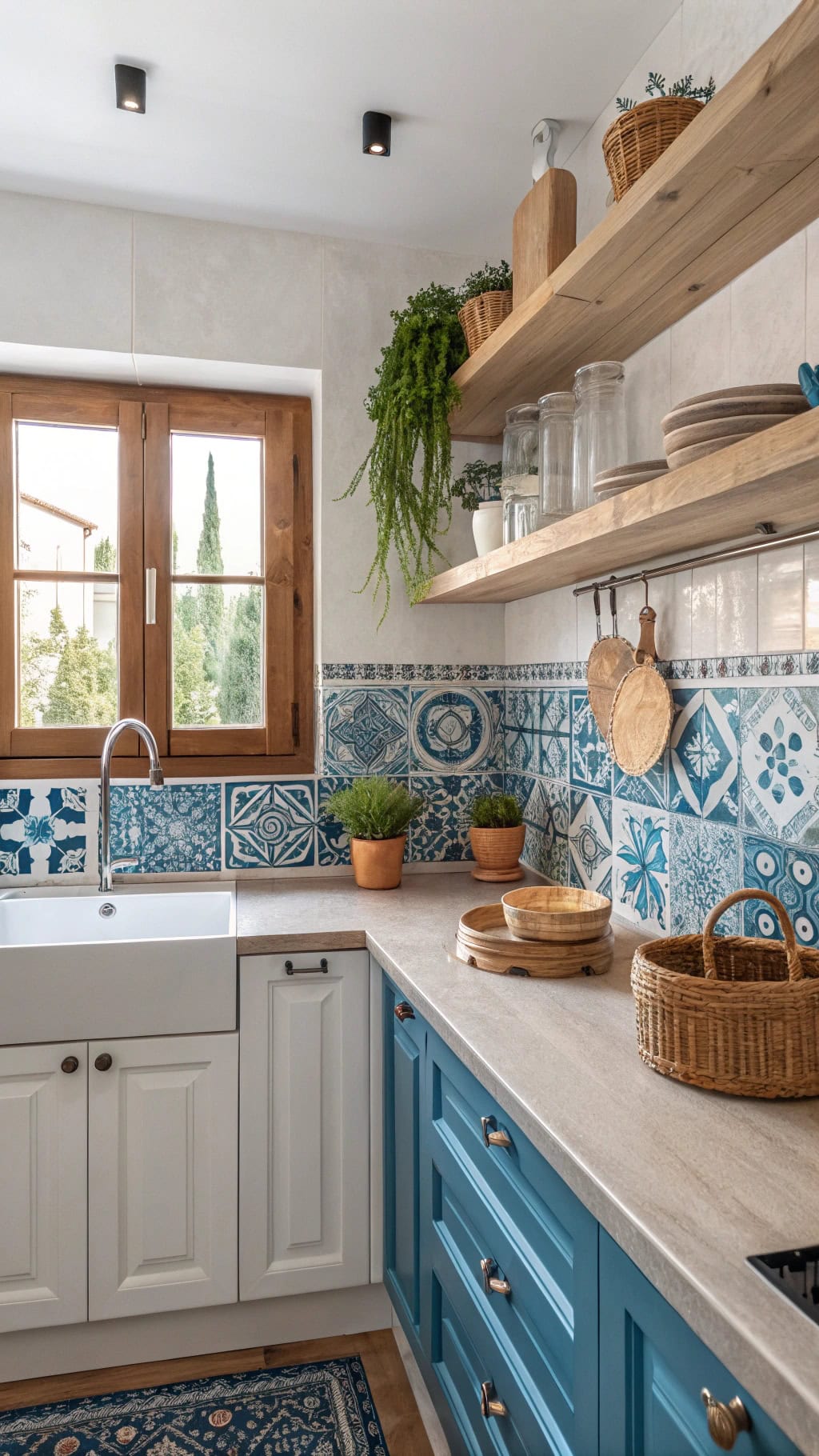 mediterranean blue tile beauty