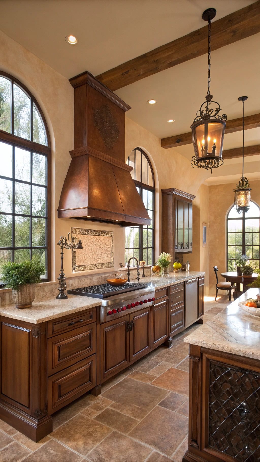 mediterranean cherry copper kitchen