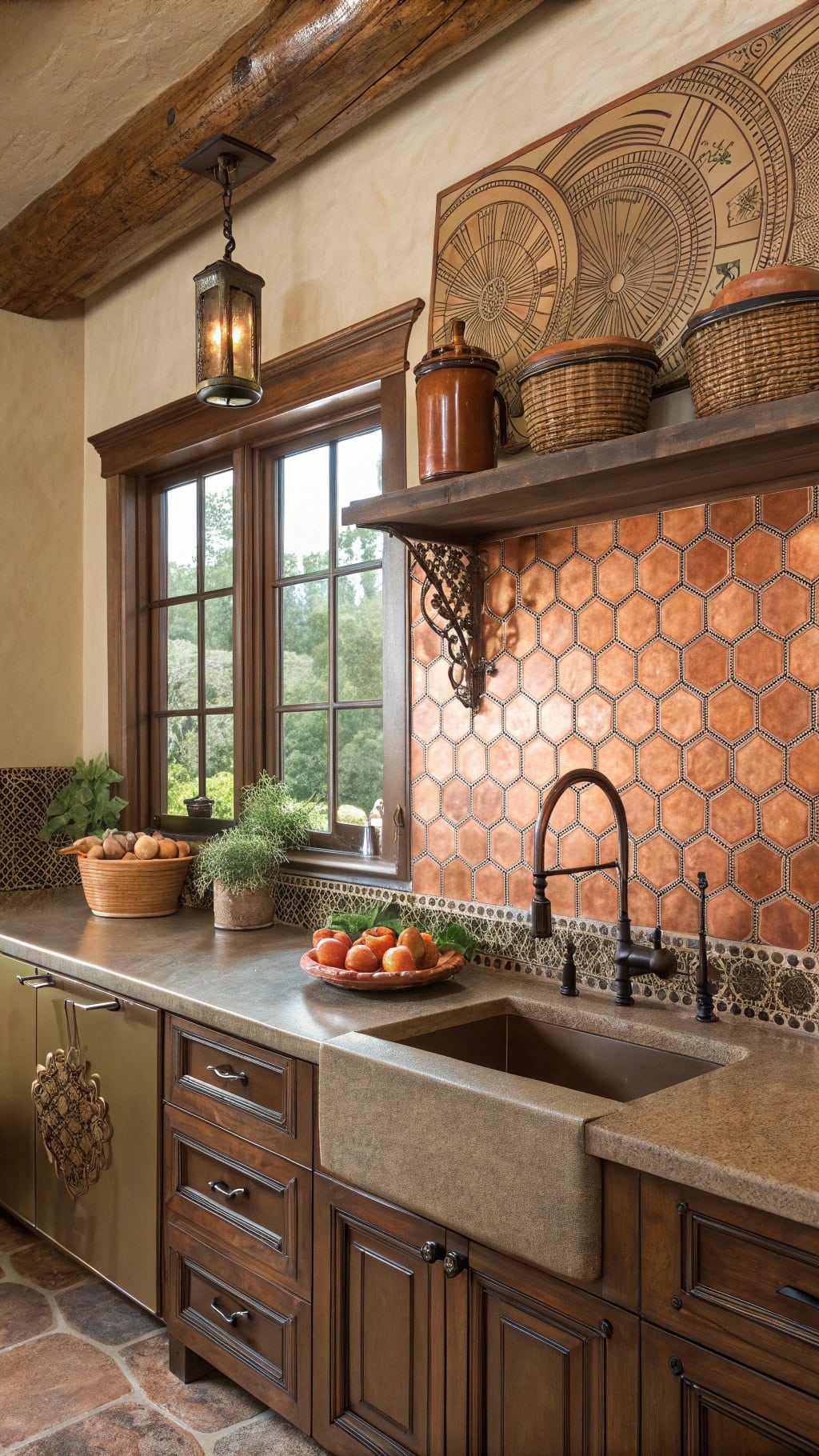 mediterranean copper mosaic tiles