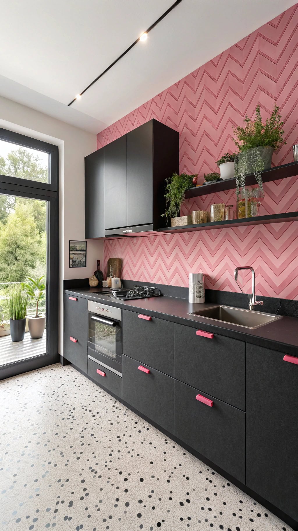 memphis inspired pink black chaos
