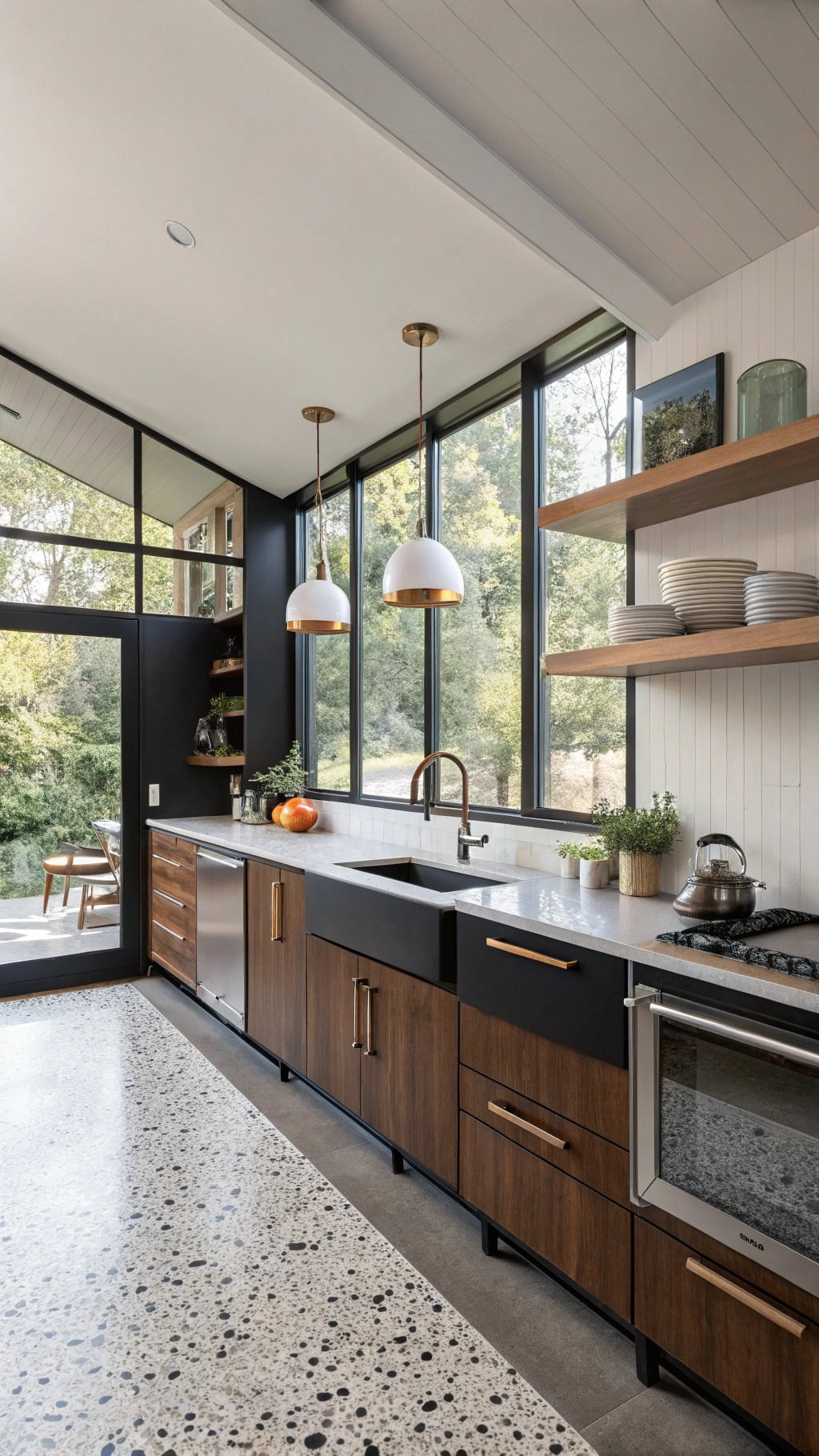 mid century modern kitchen design