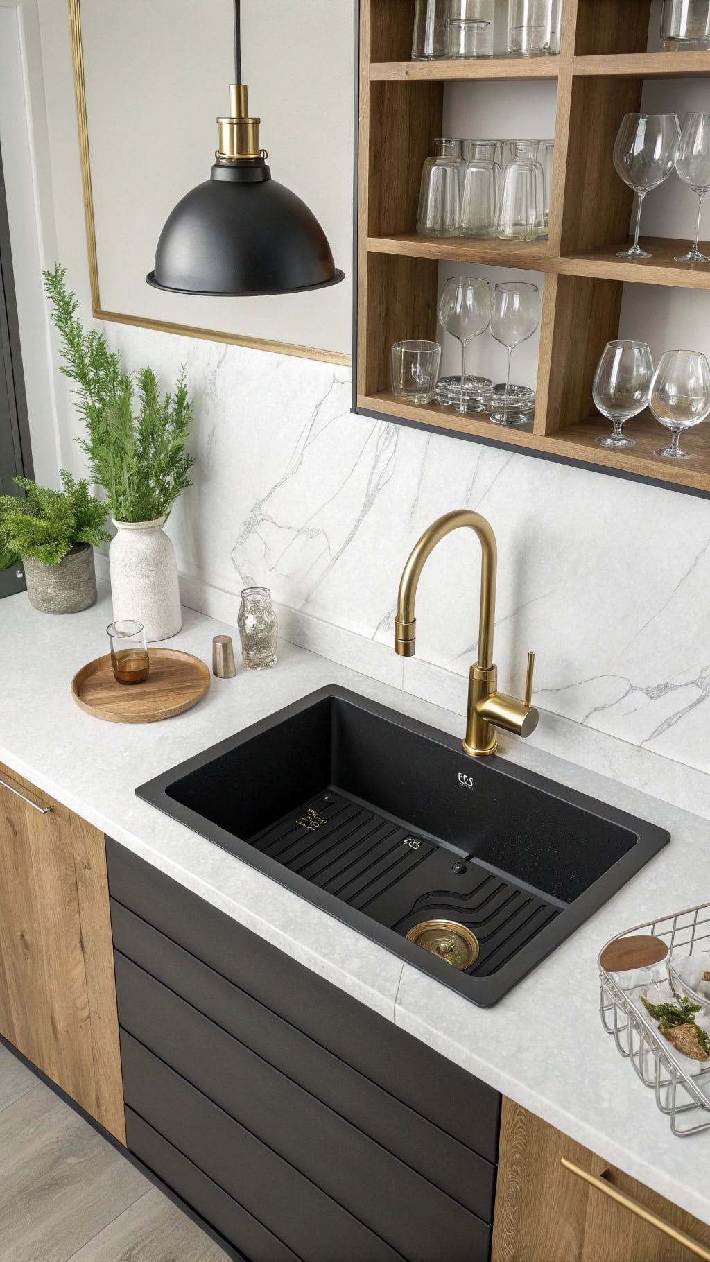 minimalist black bar sink
