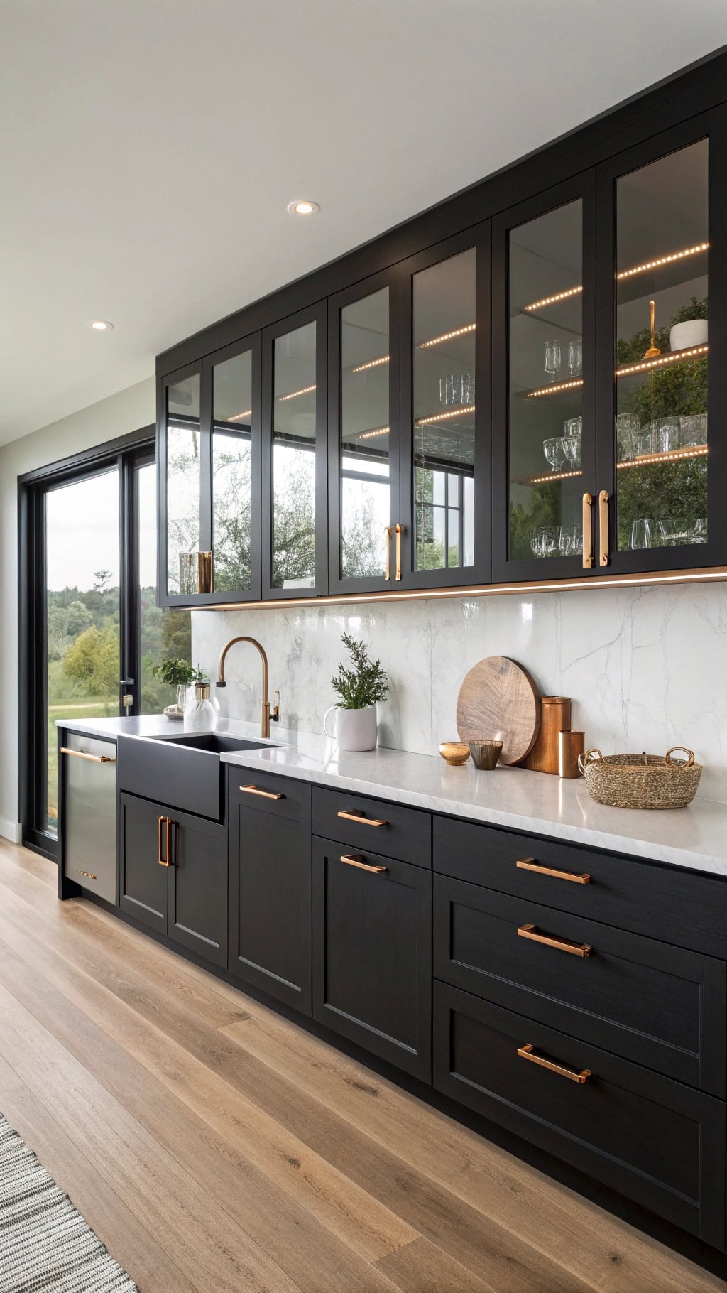minimalist black copper cabinets