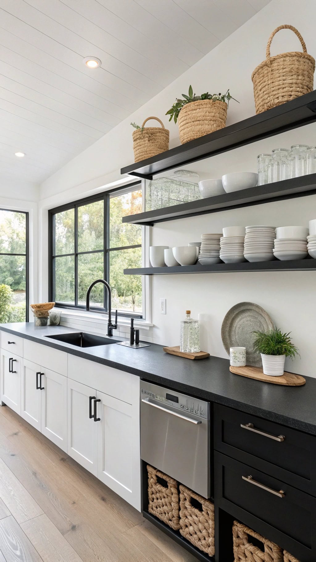 minimalist open shelving elegance