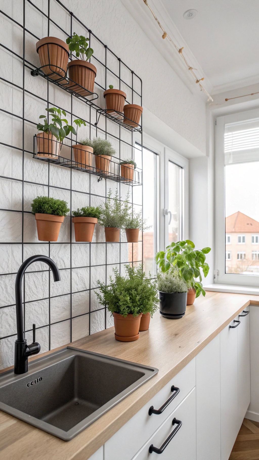 minimalist scandinavian herb wall