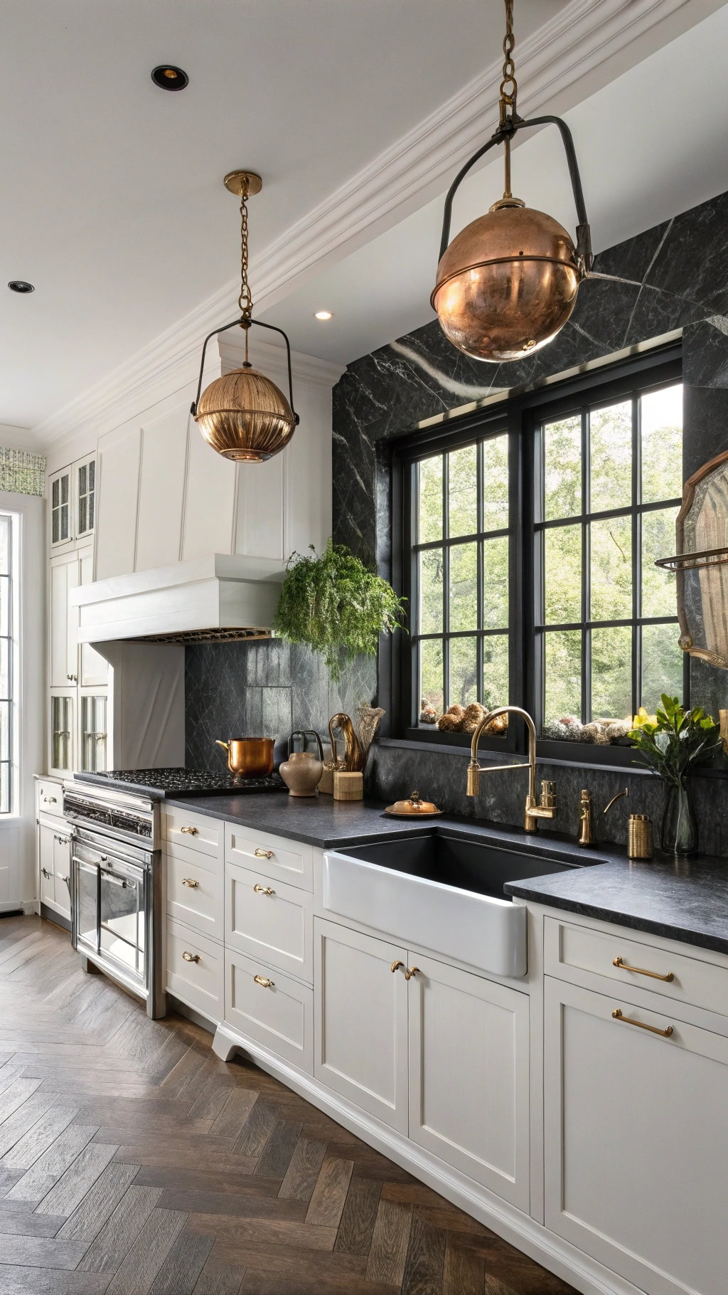 mixed metals black marble