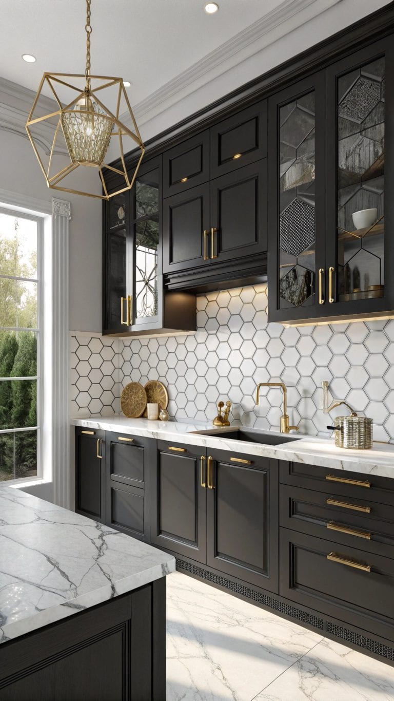 modern black and white kitchens