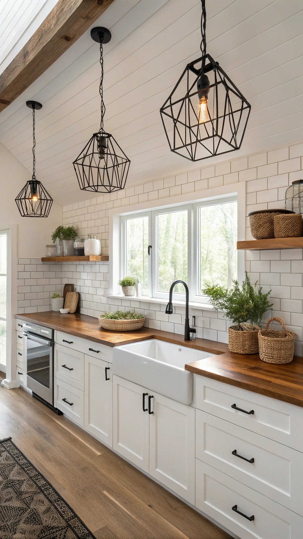modern black geometric lighting
