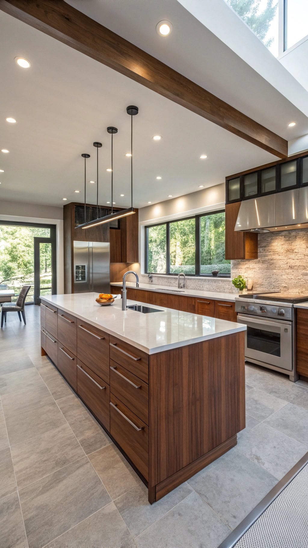 modern cherry wood island