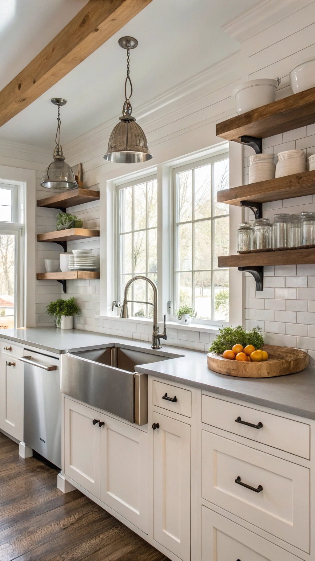 modern farmhouse stainless steel