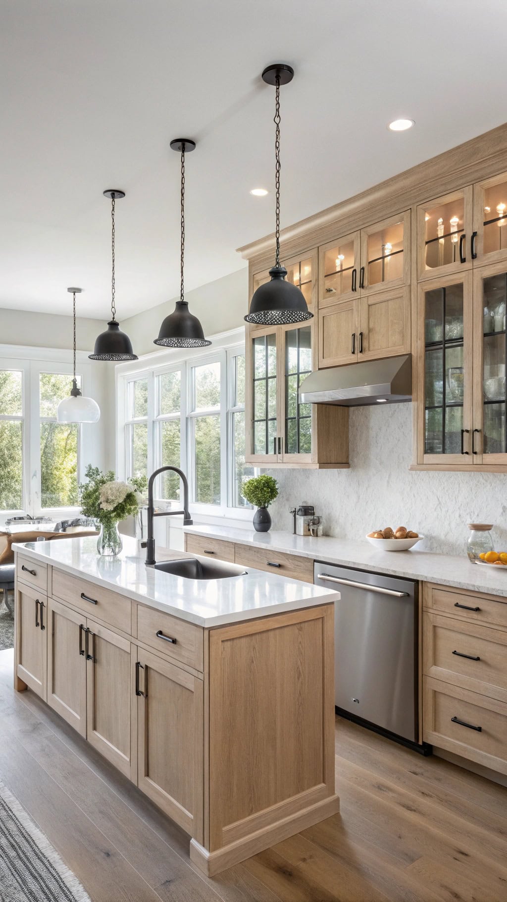 modern glass front cabinets