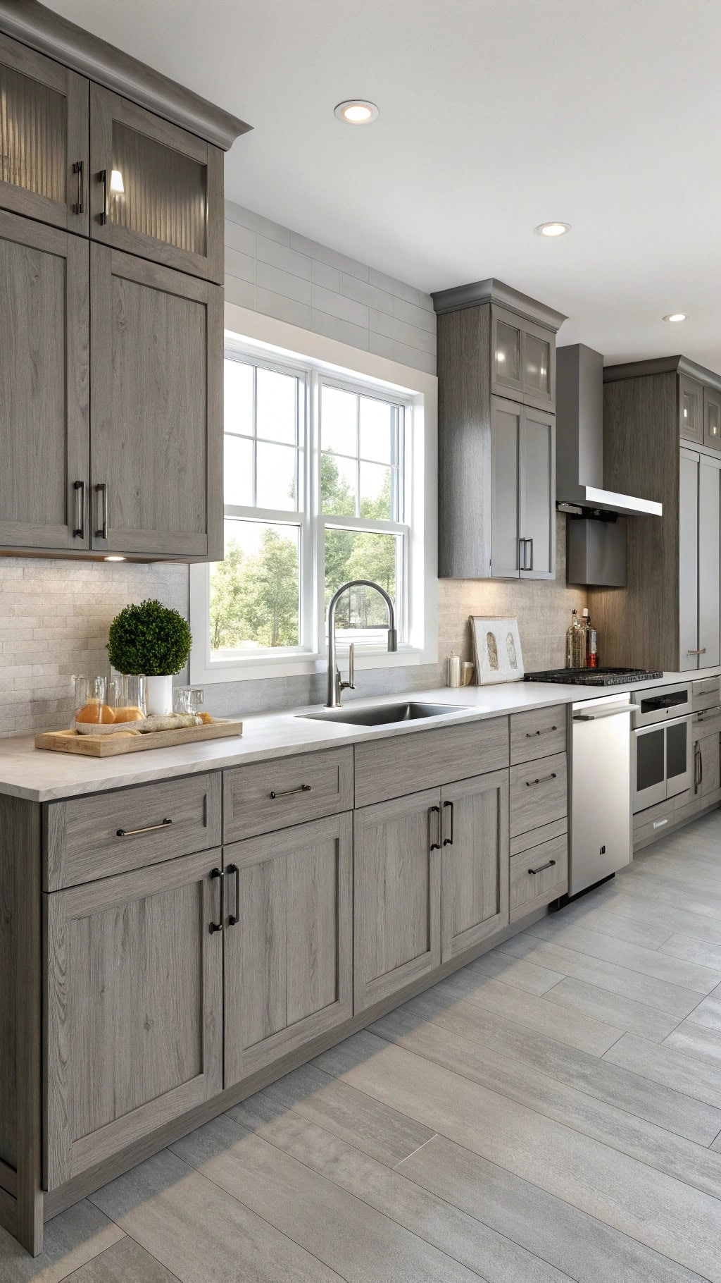 modern grey pine cabinets