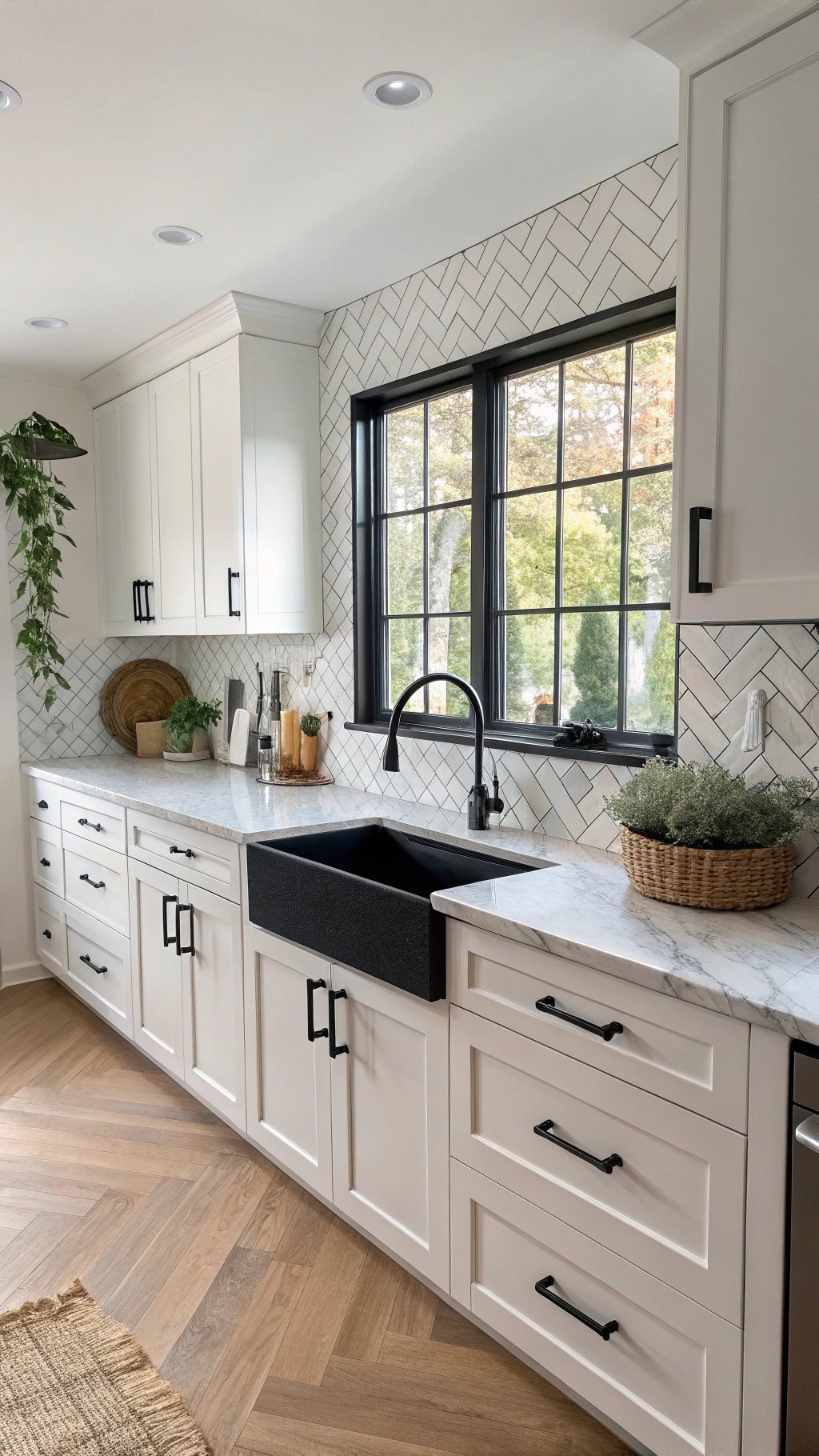 monochromatic kitchen hardware elegance