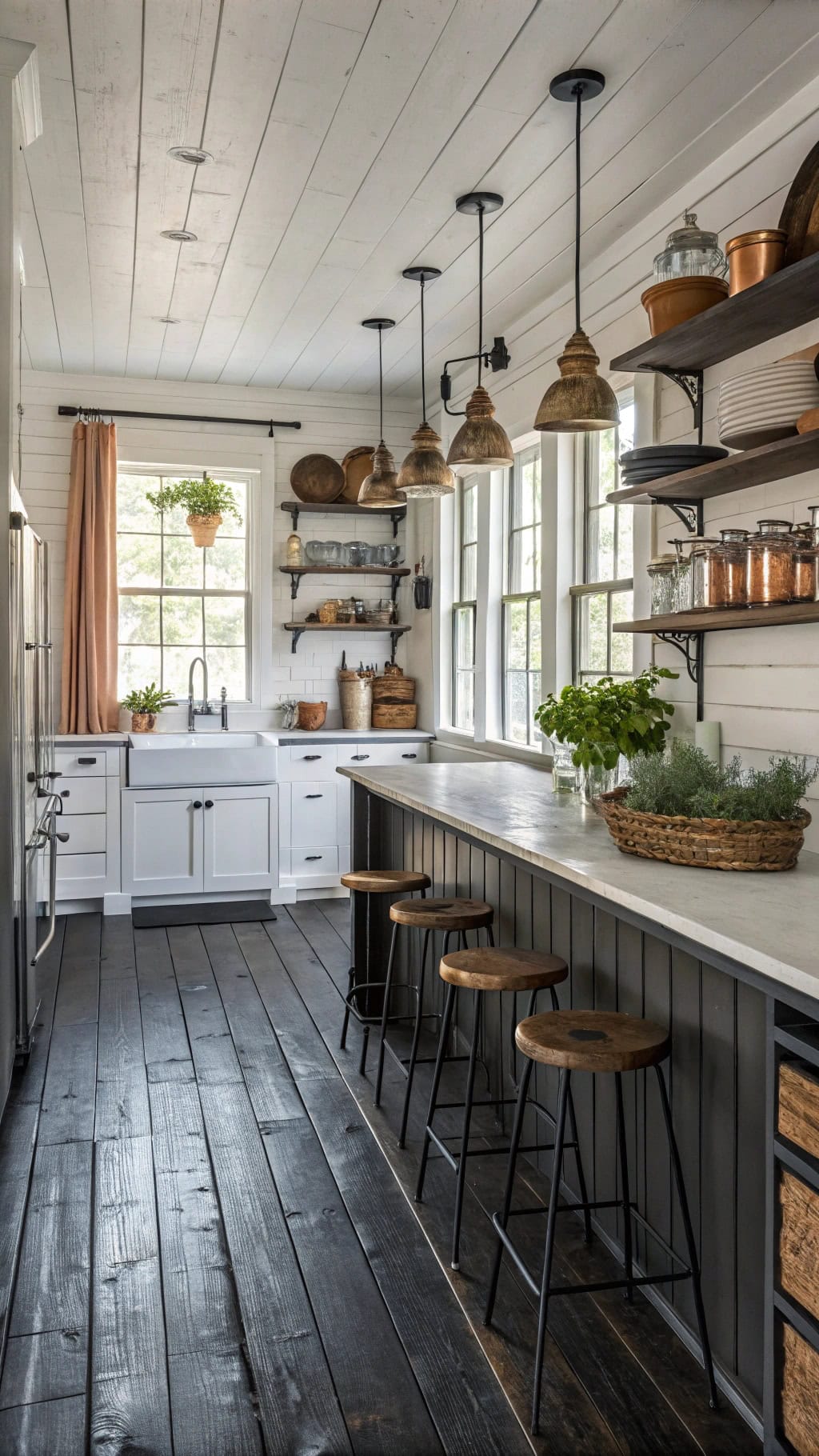 moody farmhouse black floors