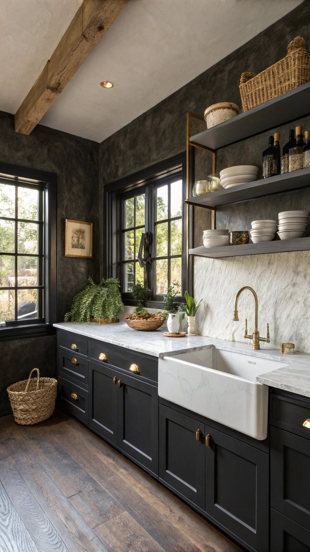 moody italian kitchen elegance