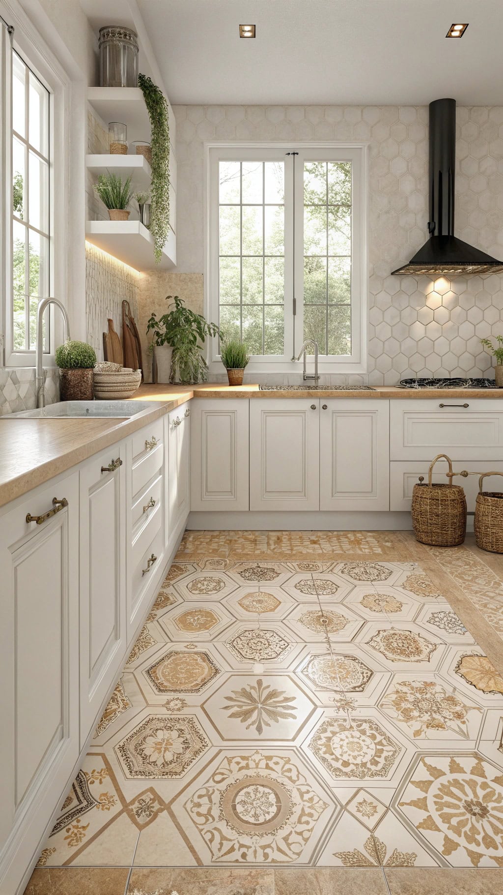 moroccan beige mosaic flooring
