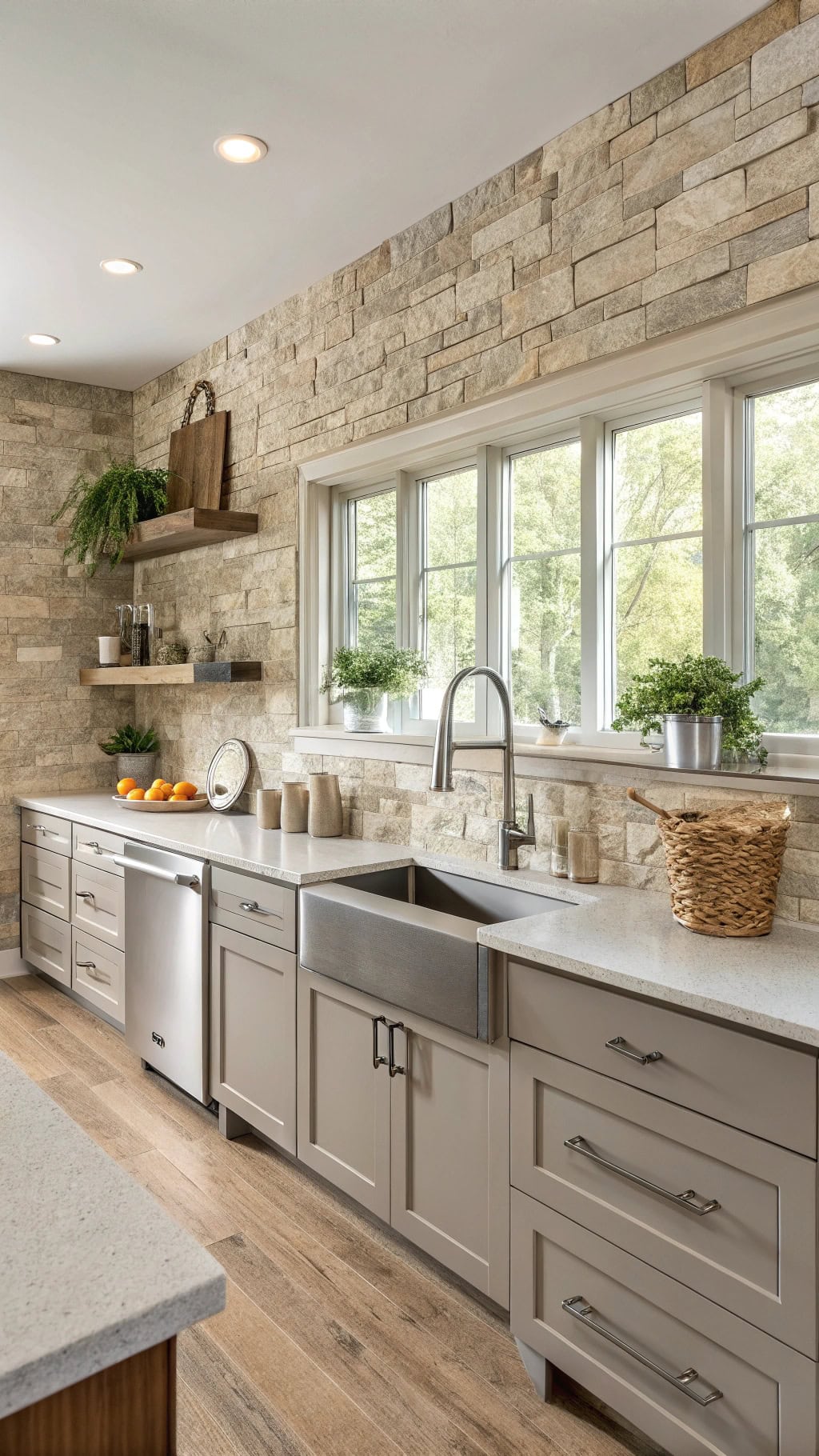 natural stone backsplash textures