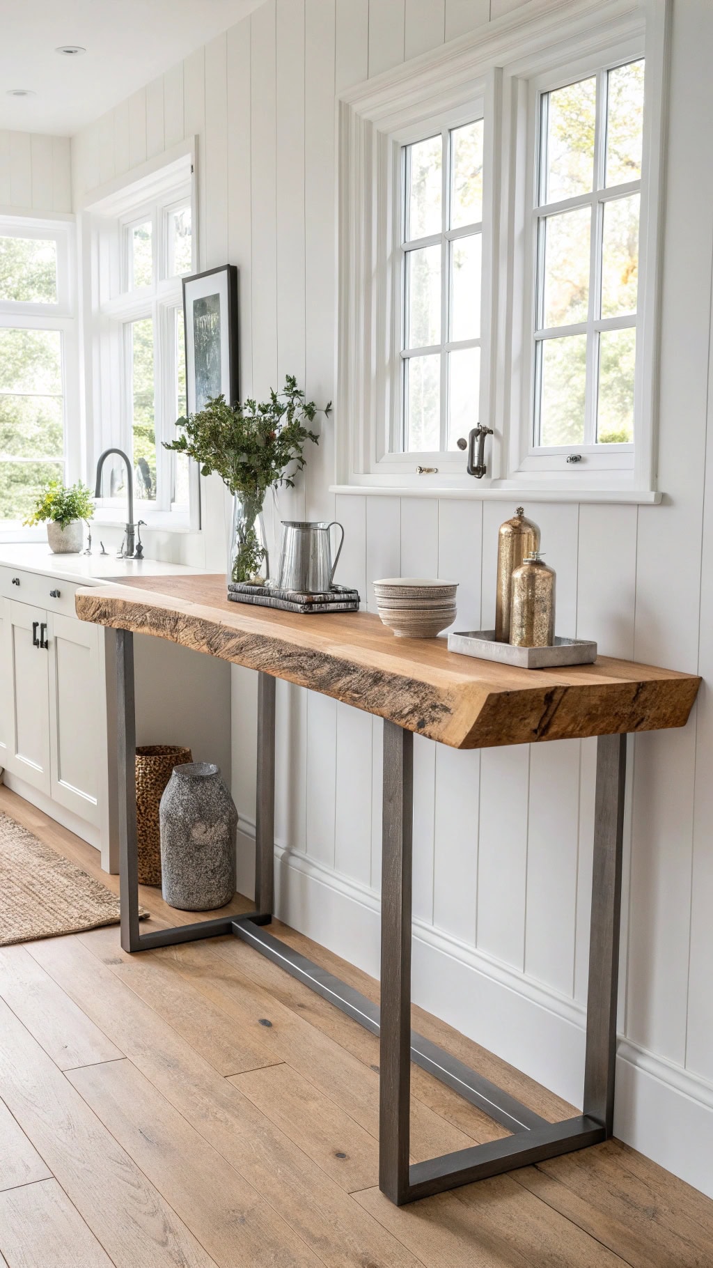 nature inspired modern console table