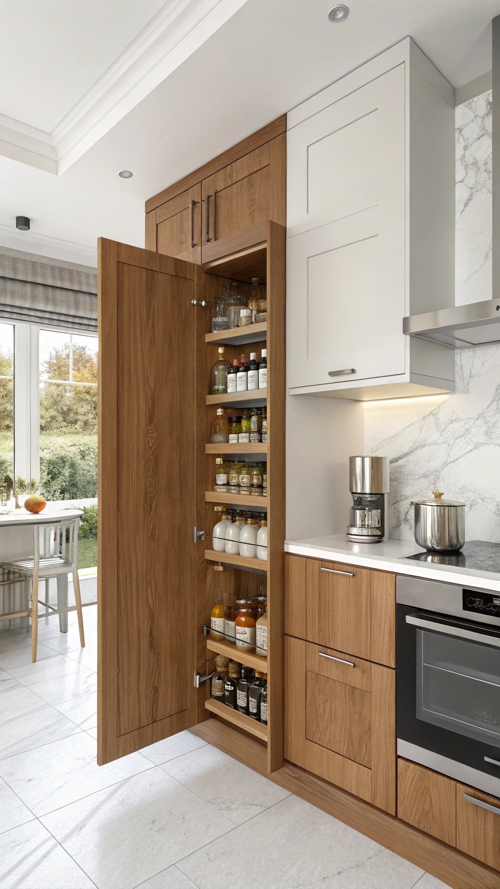 organized cabinet spice storage