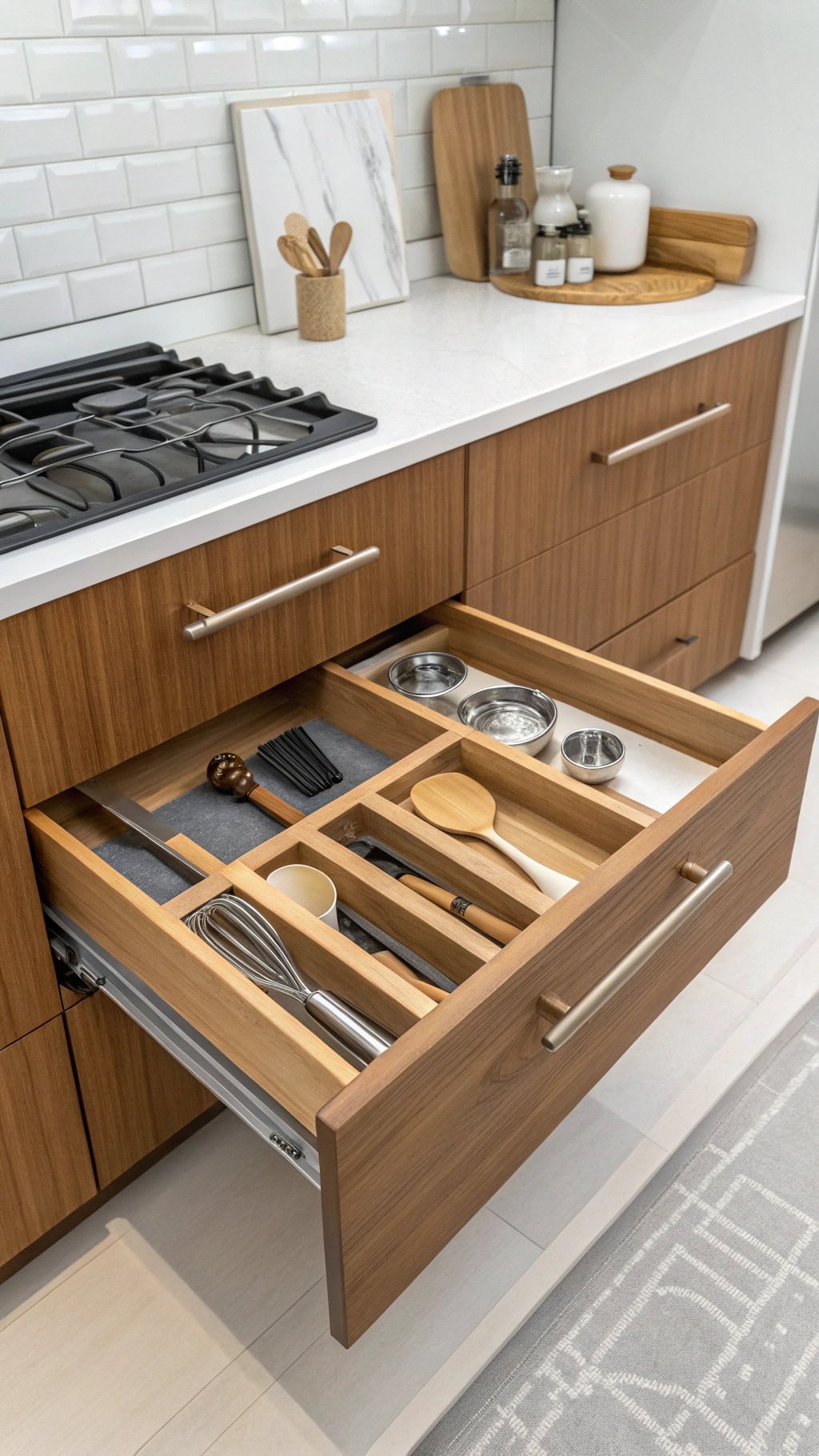 organized utensil drawer system