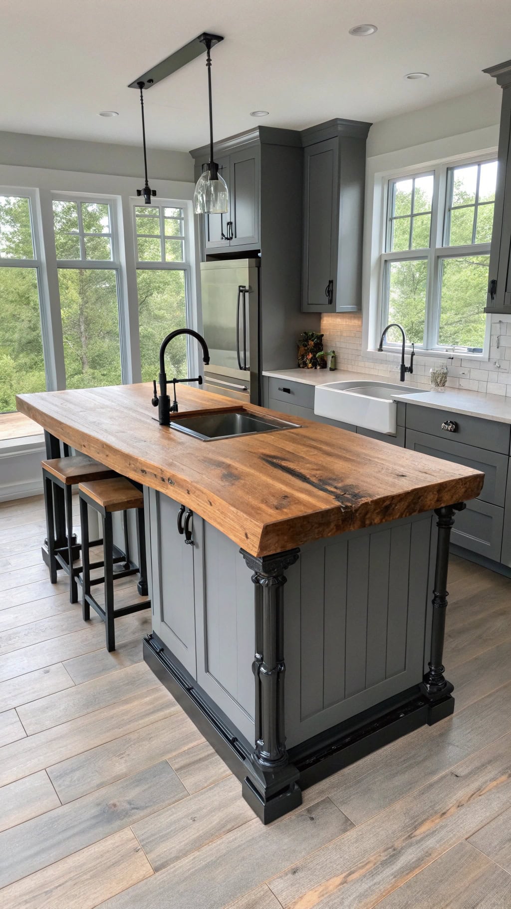 reclaimed wood breakfast bar elegance