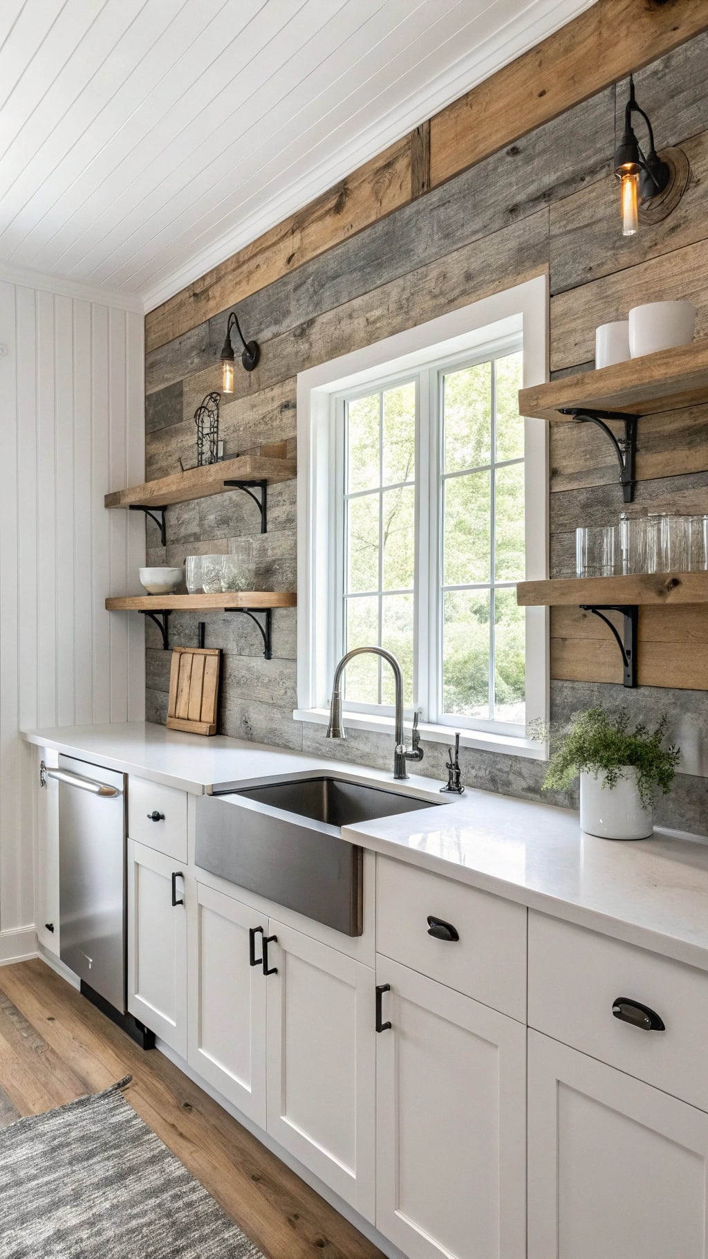 reclaimed wood kitchen accent