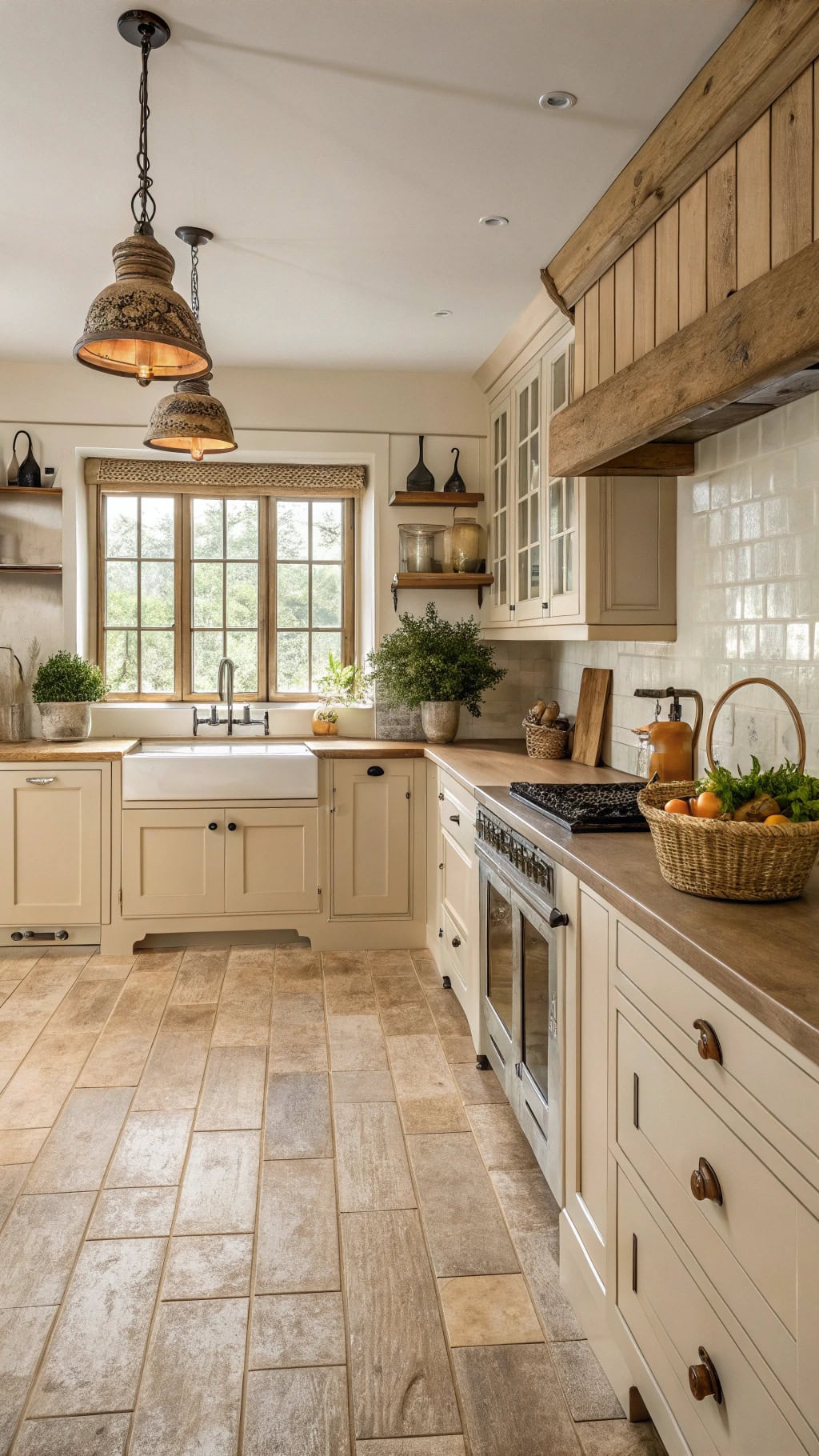 rustic beige farmhouse flooring