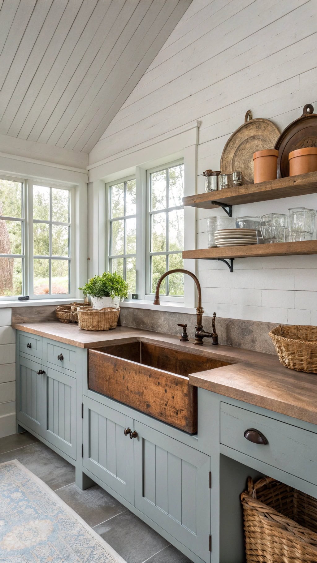rustic copper farmhouse sink