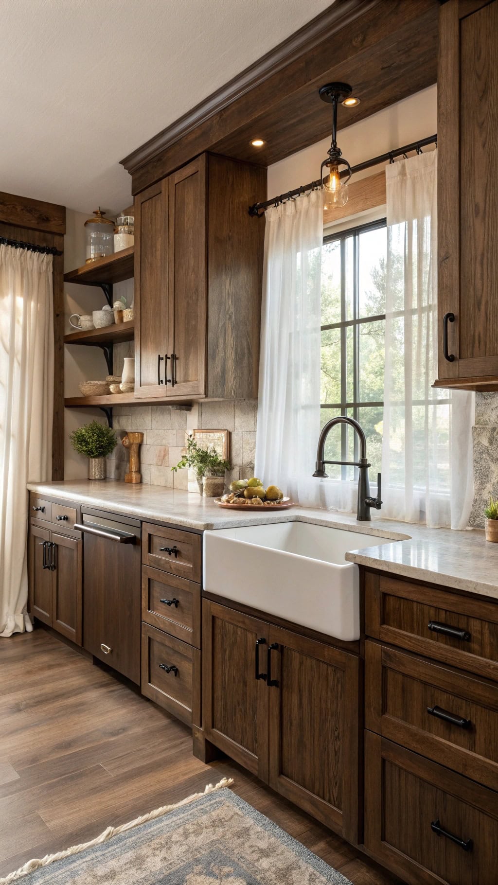 rustic dark hickory kitchen
