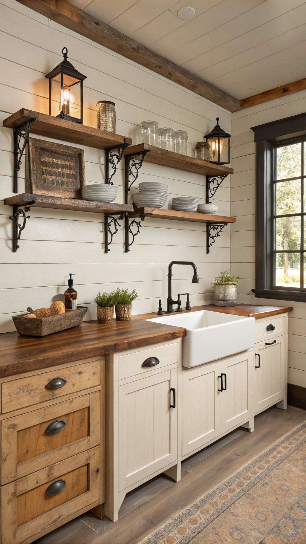rustic farmhouse kitchenette charm