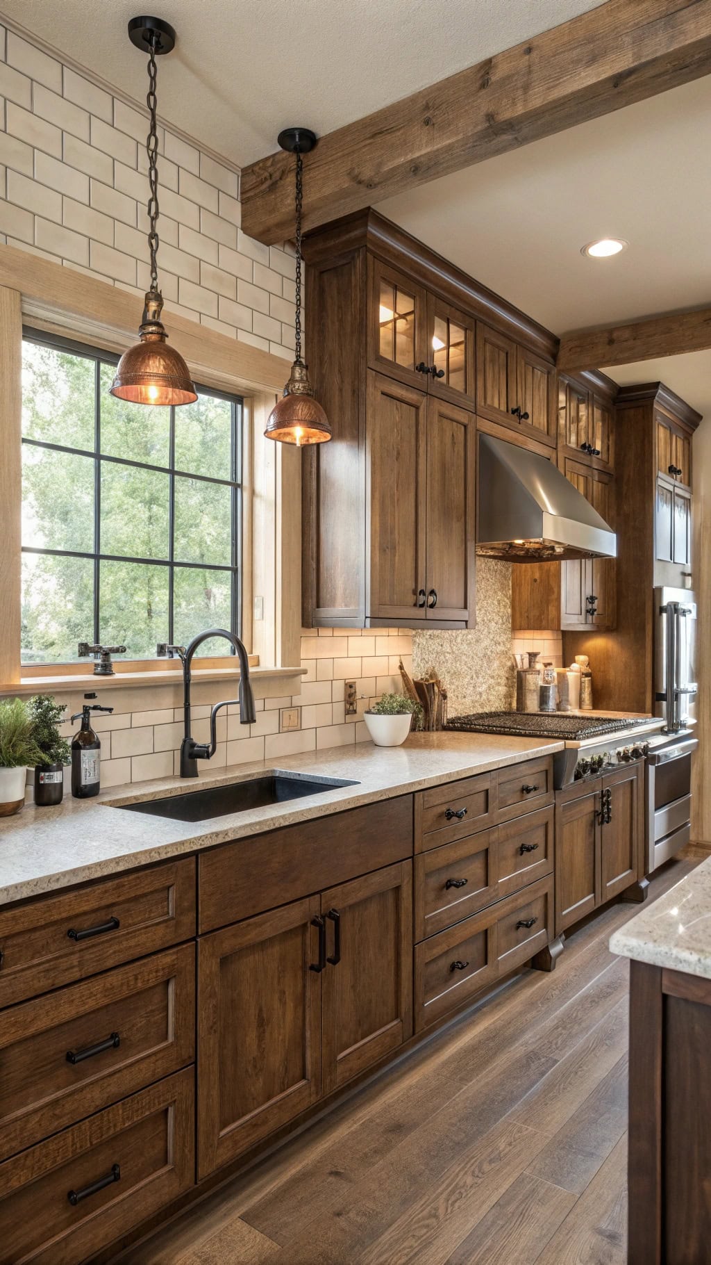 rustic hickory kitchen charm