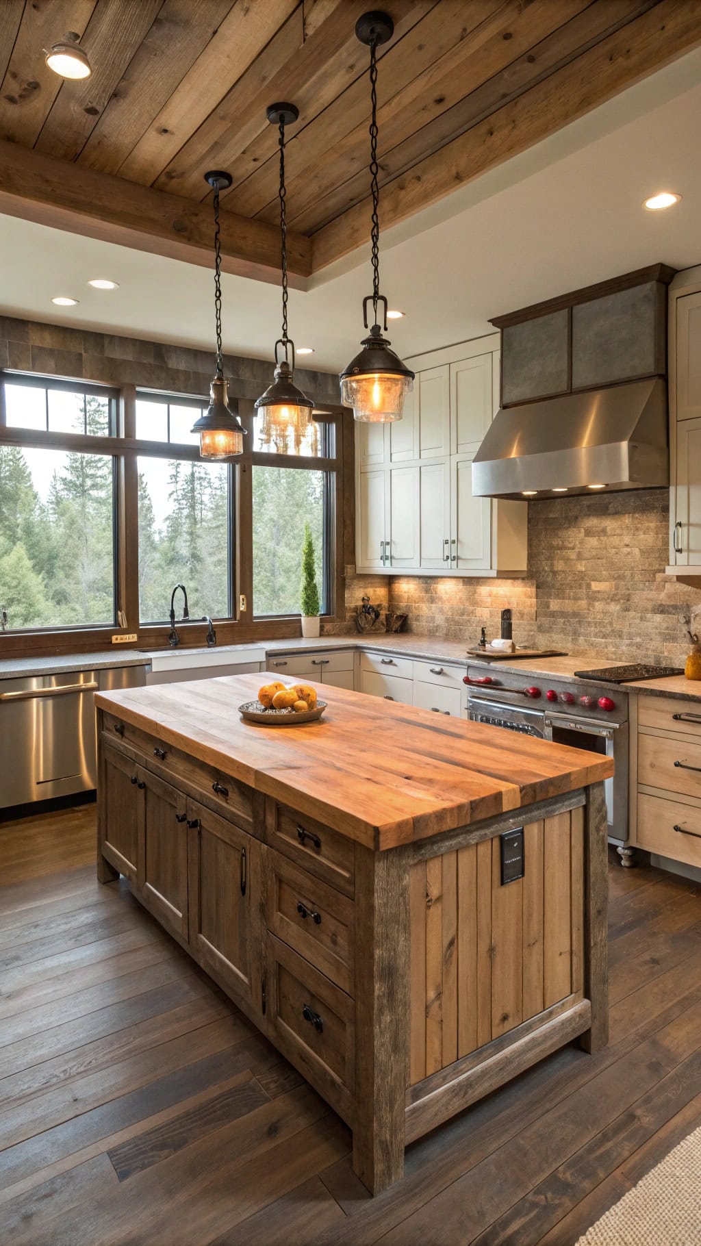 rustic kitchen cutting station