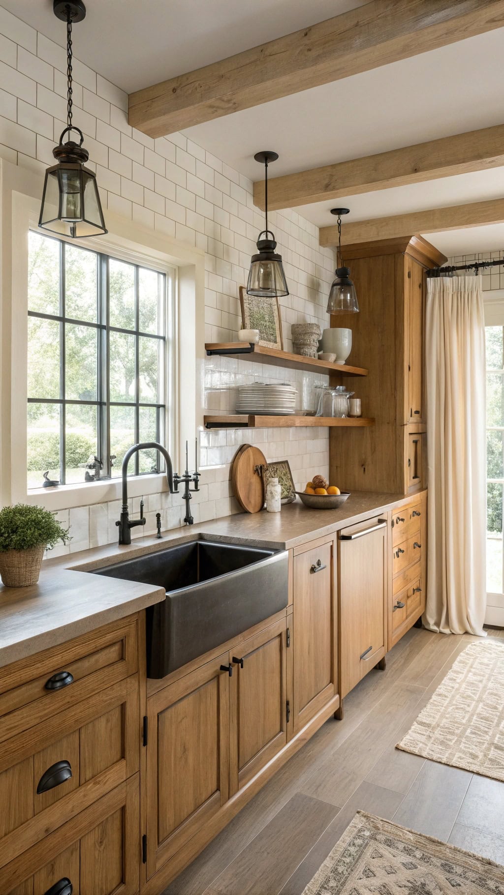 rustic oak kitchen charm