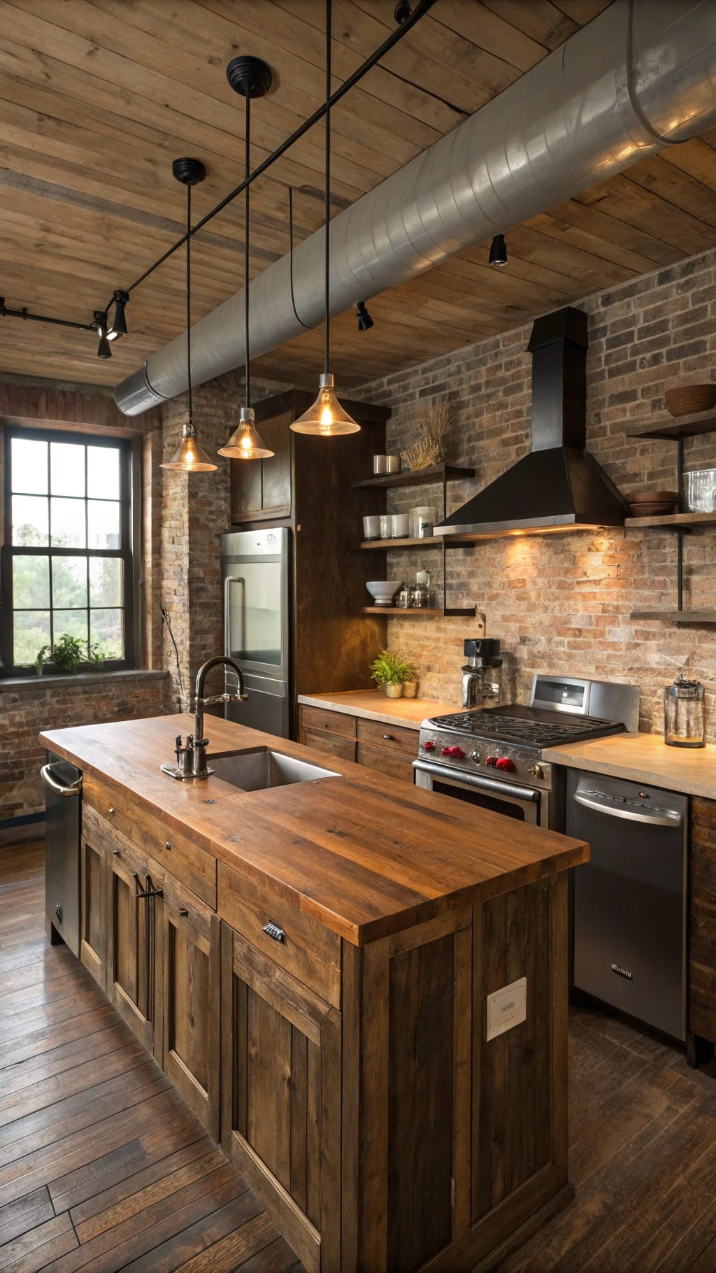 rustic reclaimed maple counter