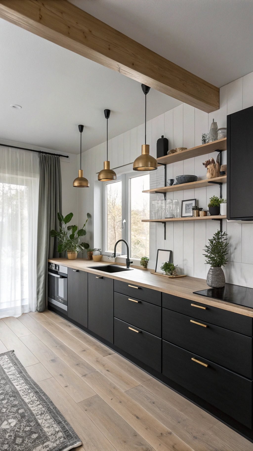 scandinavian black kitchen aesthetics