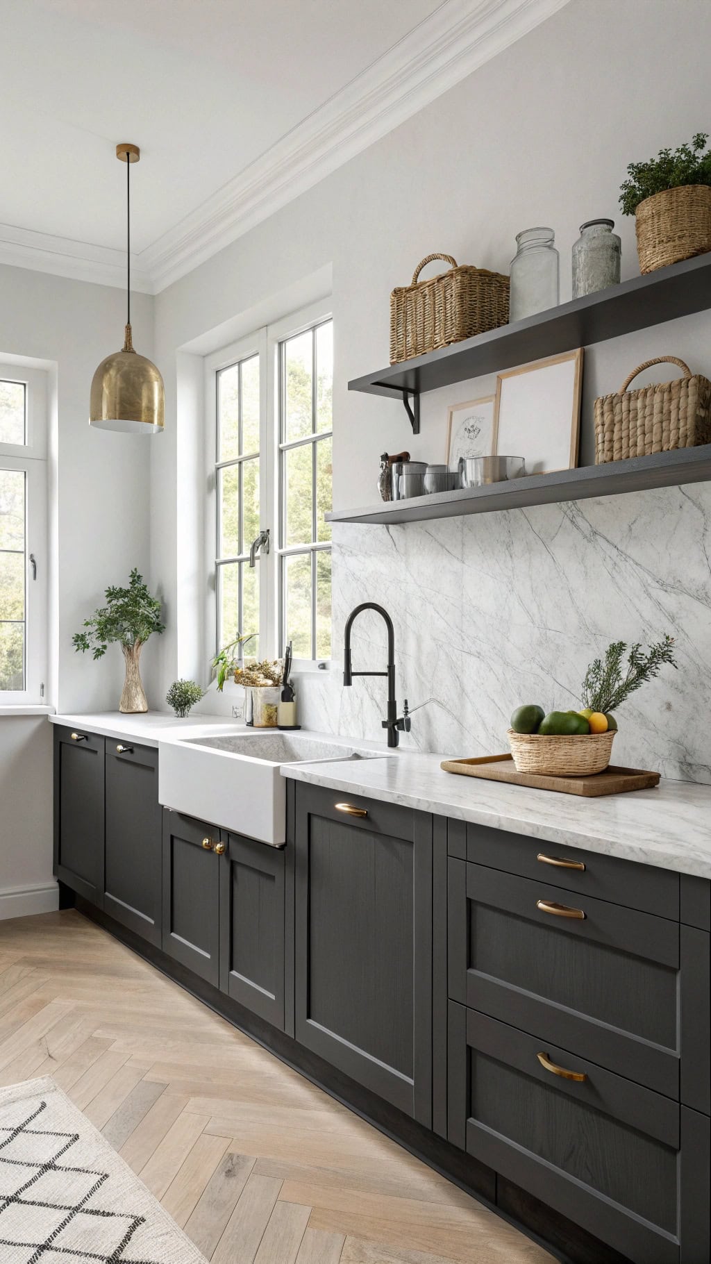 scandinavian charcoal kitchen elegance