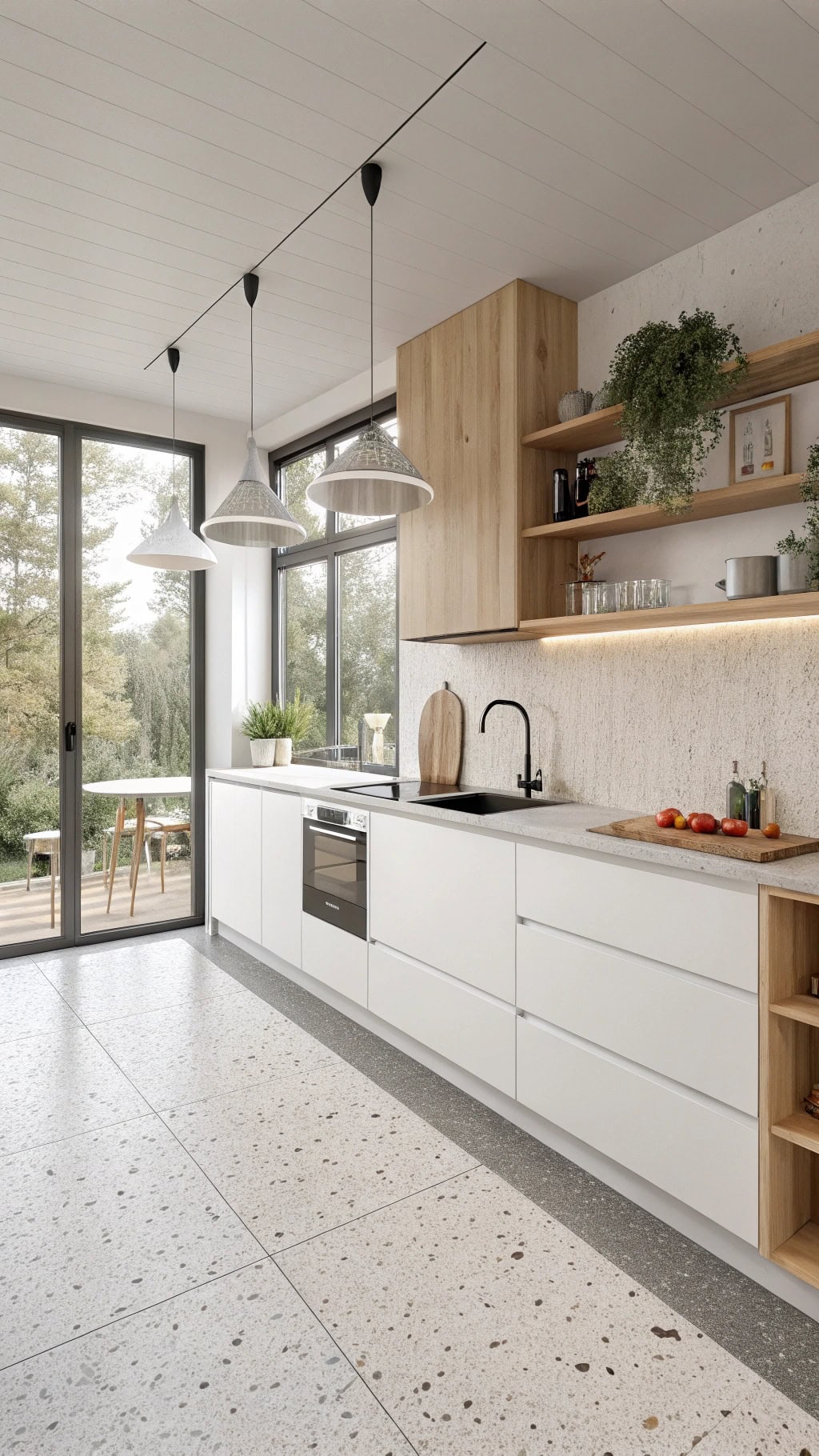 scandinavian terrazzo kitchen design