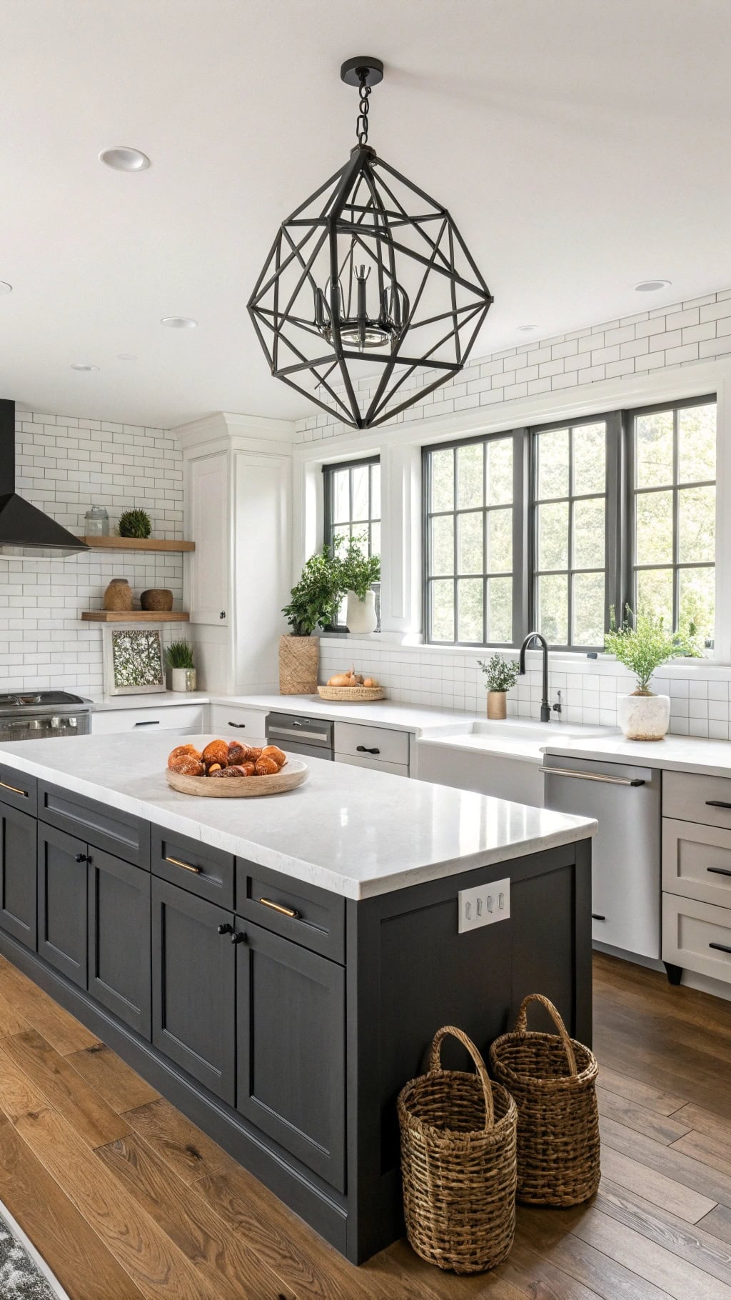 sculptural pendants enhance kitchens