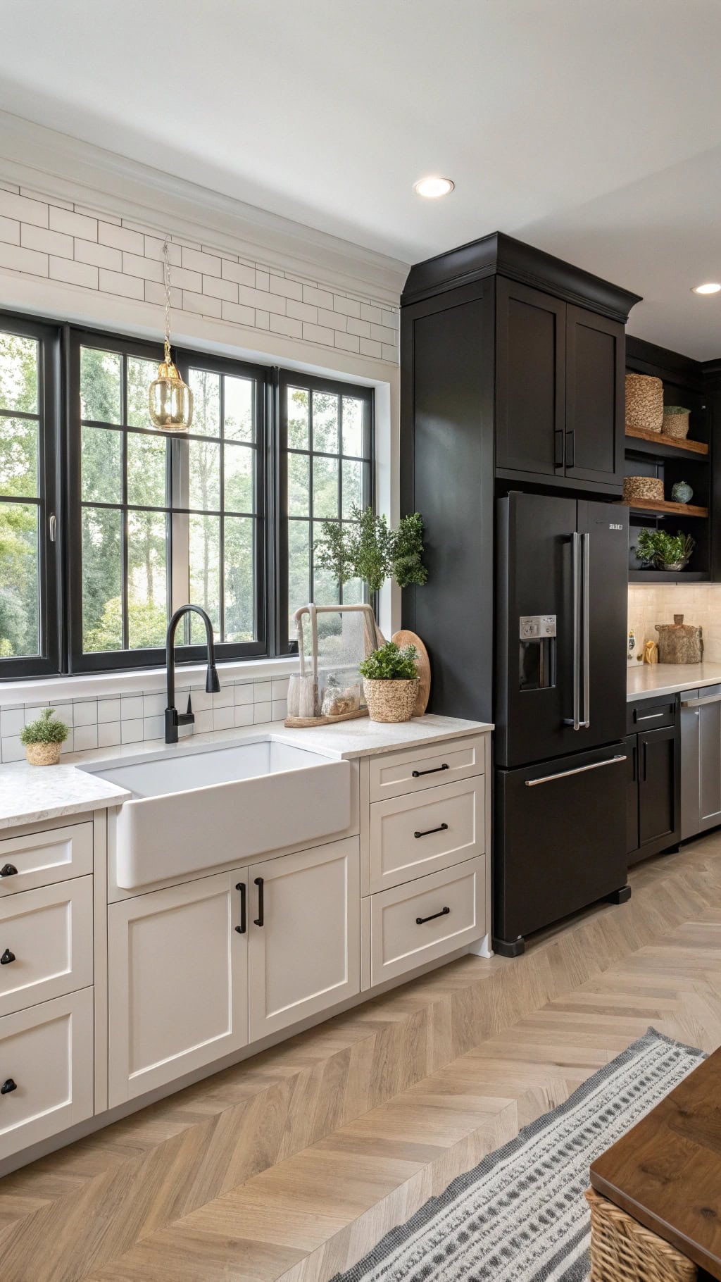 seamless black fridge integration