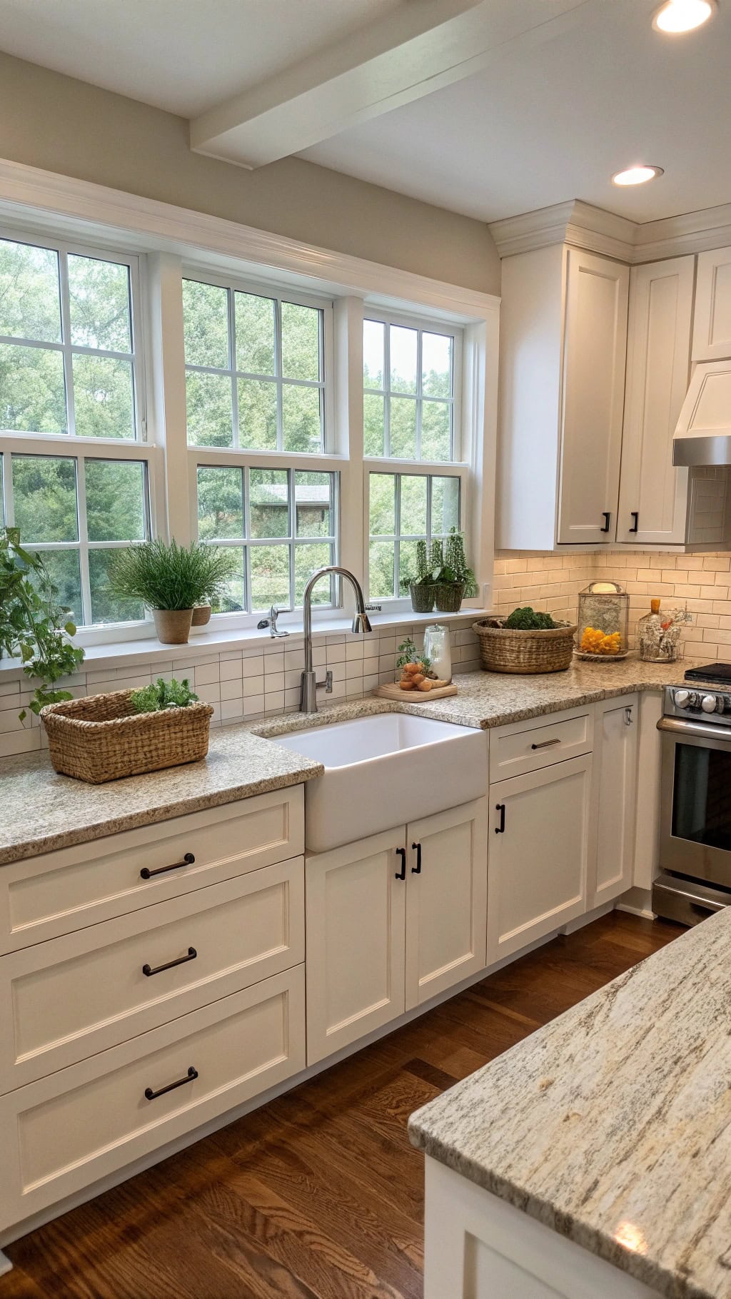 shaker cabinets enhance granite