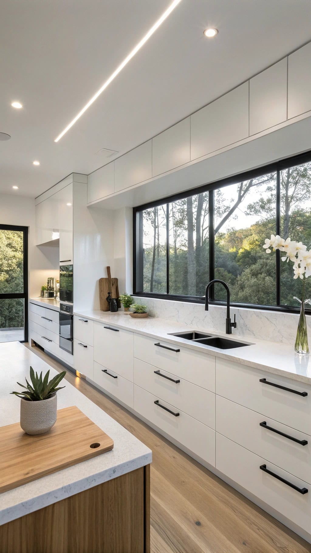 sleek black acrylic handles