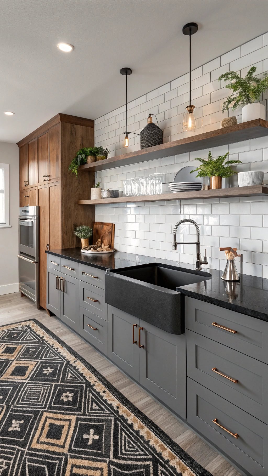 sleek black and stainless