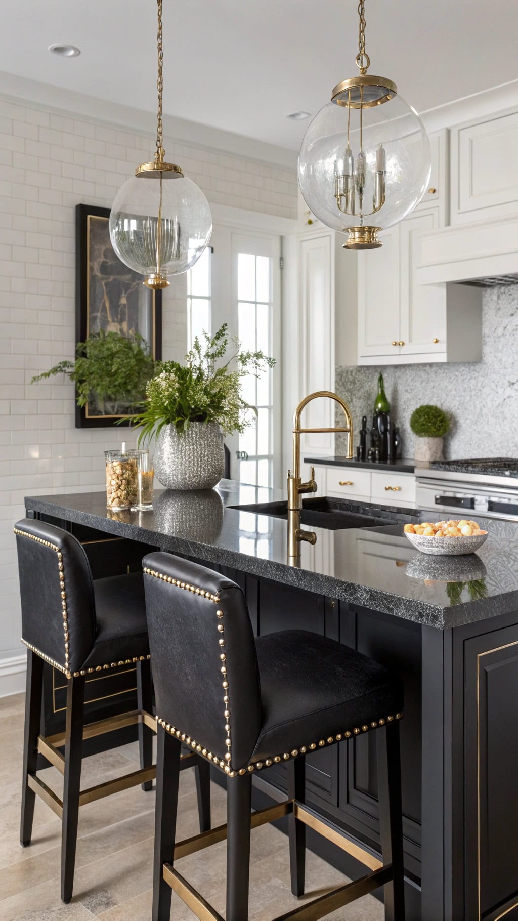 sleek granite breakfast bar elegance