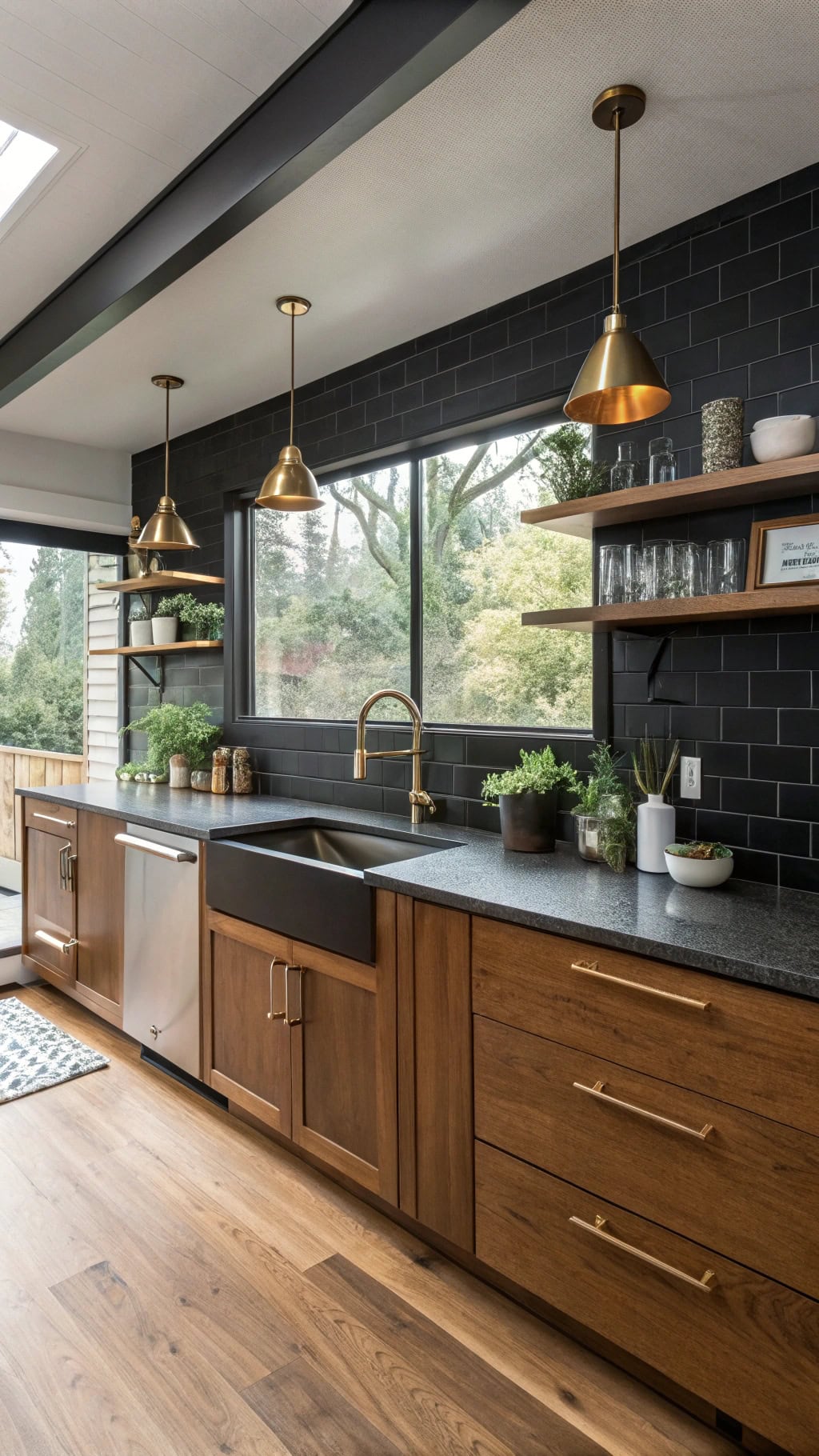 sleek mid century modern kitchen